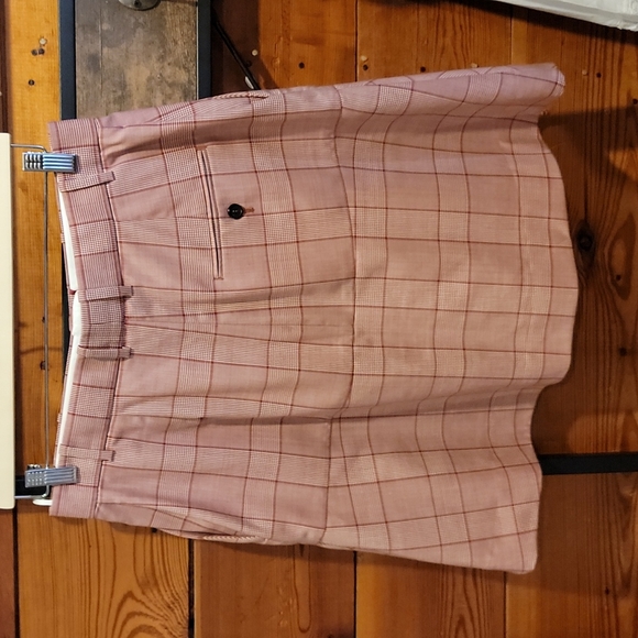 CALVIN KLEIN 205W39NYC Fluted Prince of Wales Red Plaid Mini Skirt It 44 - Picture 5 of 16